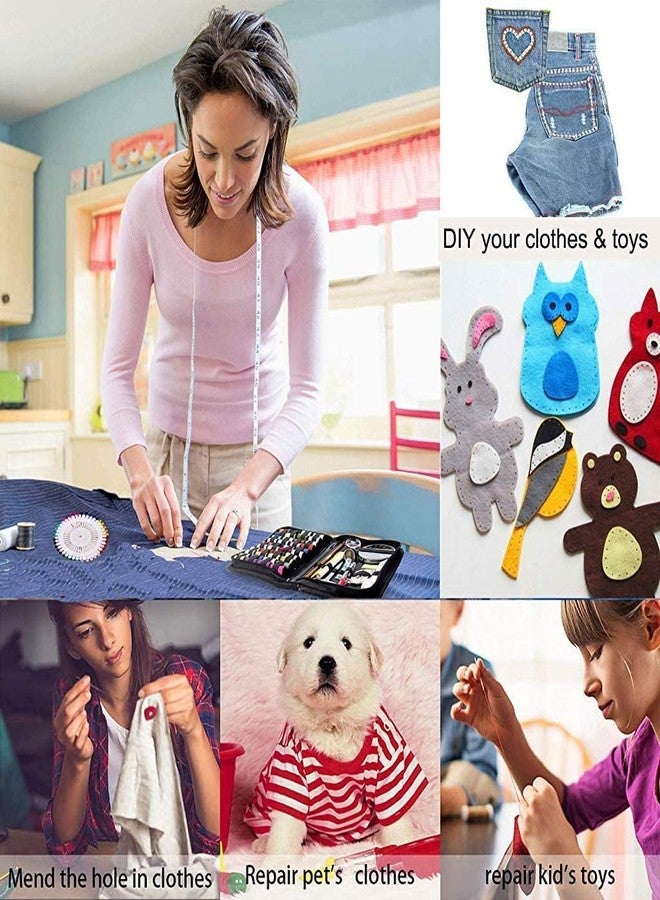 KBZONE Sewing Kit 183 PCS DIY Sewing Supplies with 38 XL Thread Spools, Scissors, Needles, Pins, for Home,Travel, School, Beginner, Adults,Emergency Accessories with All in One Portable Leather Carrying Case - Image 5